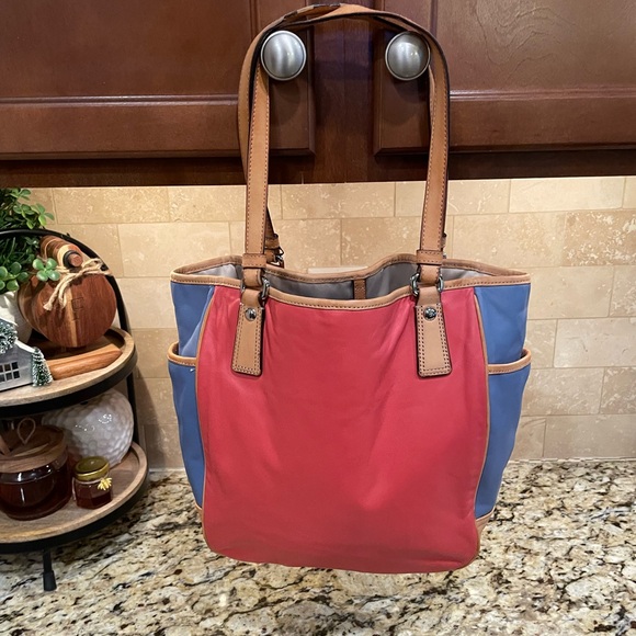 Coach Red and Blue Tote Bag - Picture 2 of 12